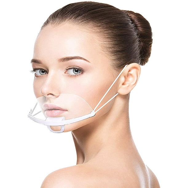 20x Transparent Clear Plastic Mouth Face Cover Shield For Salon Waiters Catering
